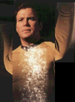 Kirk, his arms flapping wide