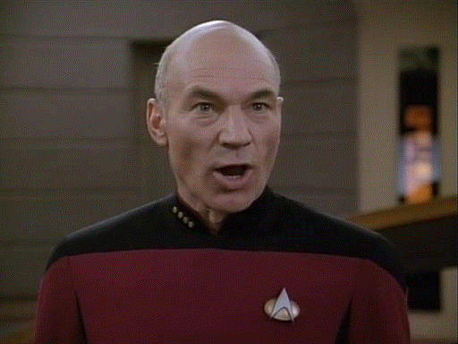 Picard angry, Data hysterical