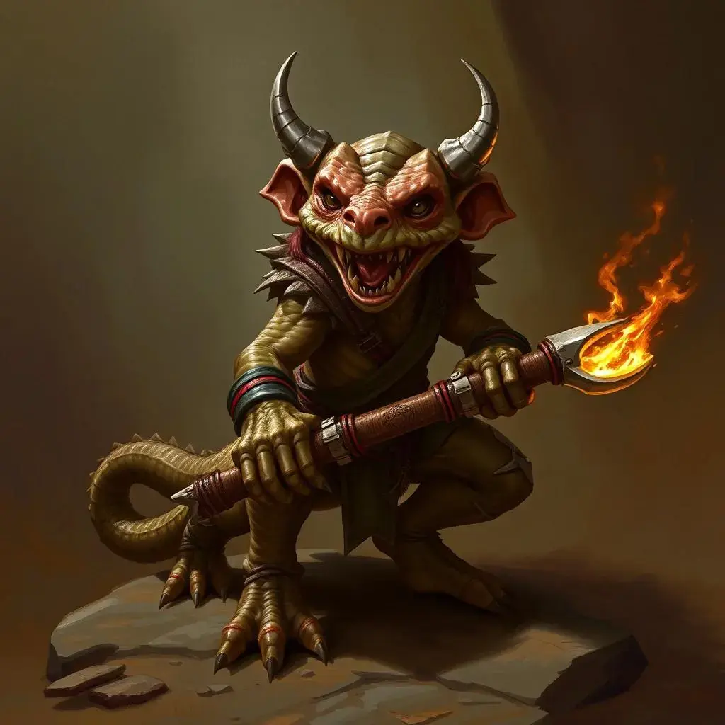 Image with seed 2510167920 generated via AI Horde through @aihorde@lemmy.dbzer0.com. Prompt: a kobold from pathfinder second edition