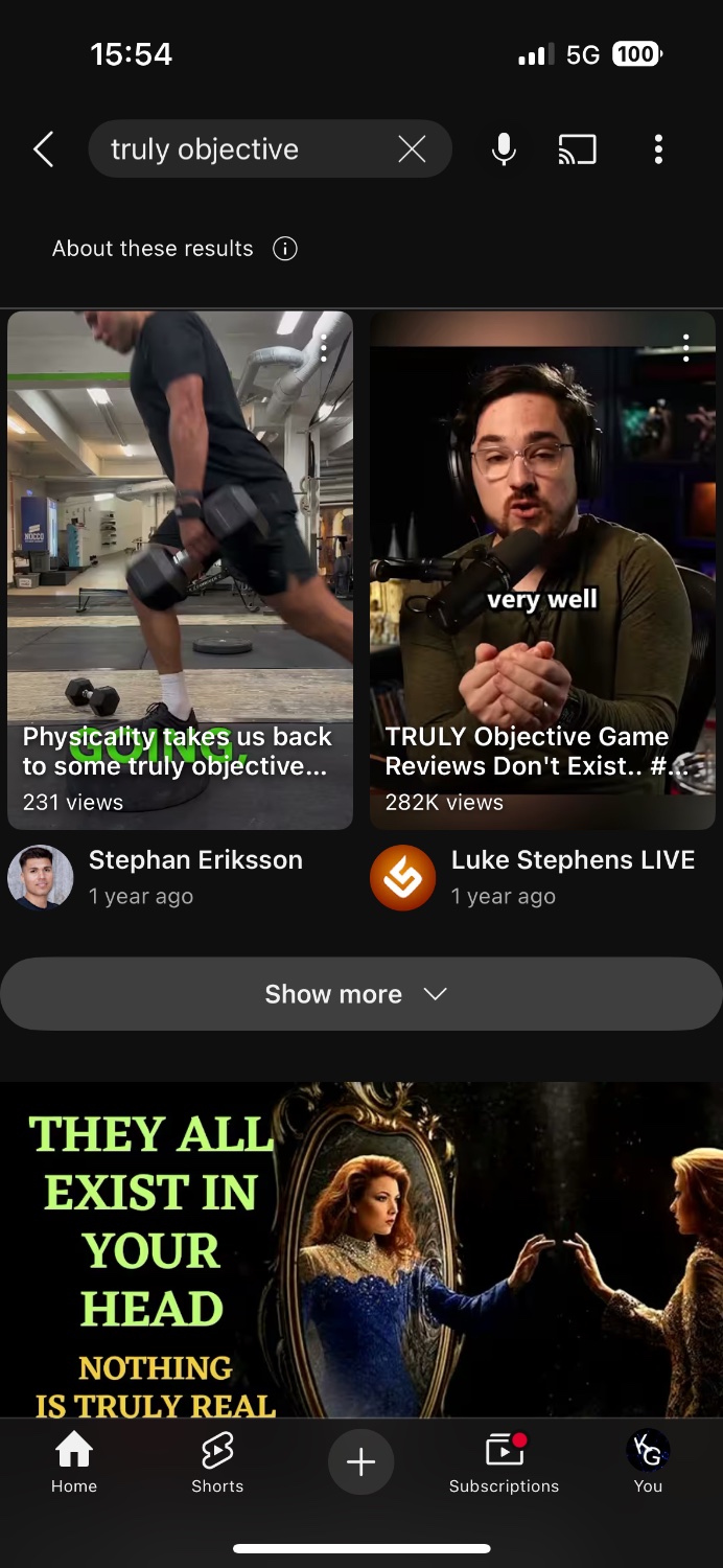 truly objective search results