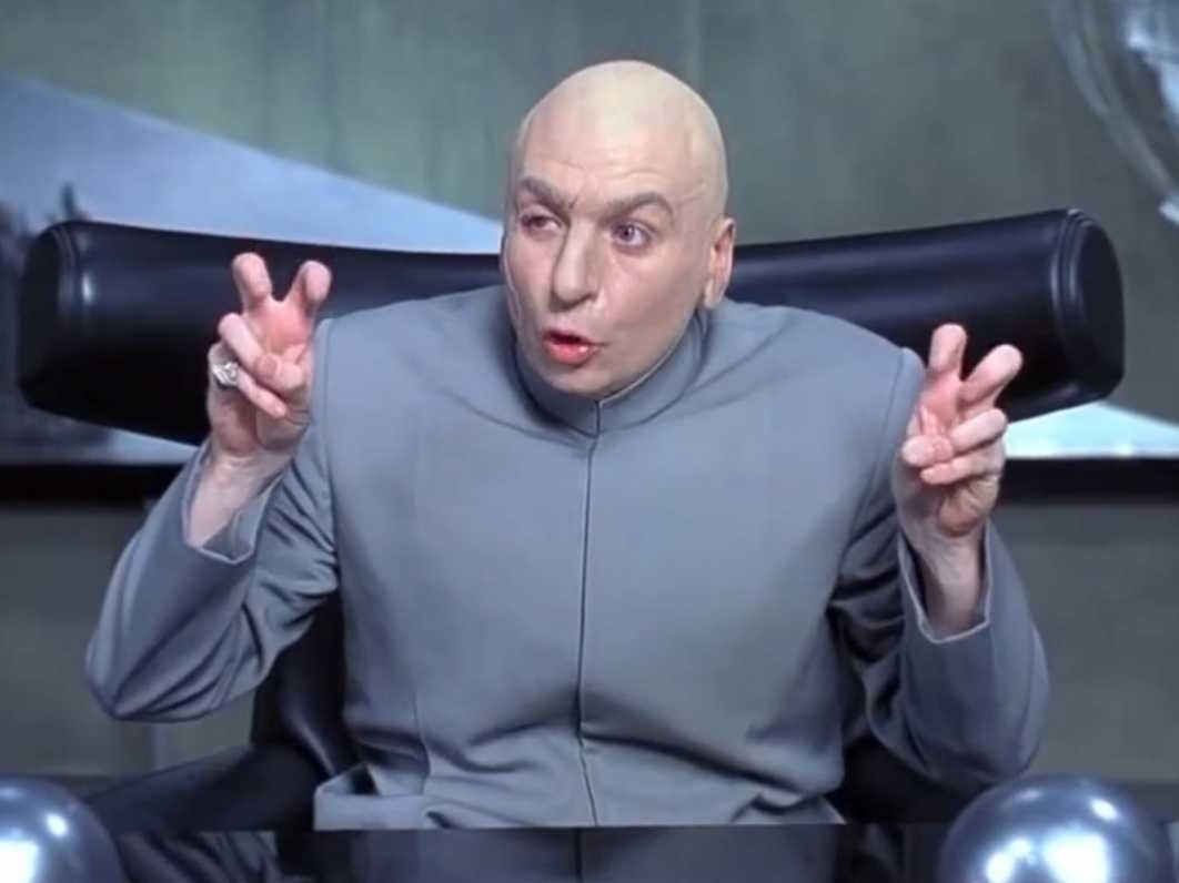 dr. evil doing air quotes