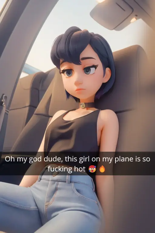 The girl on the plane (3 images)